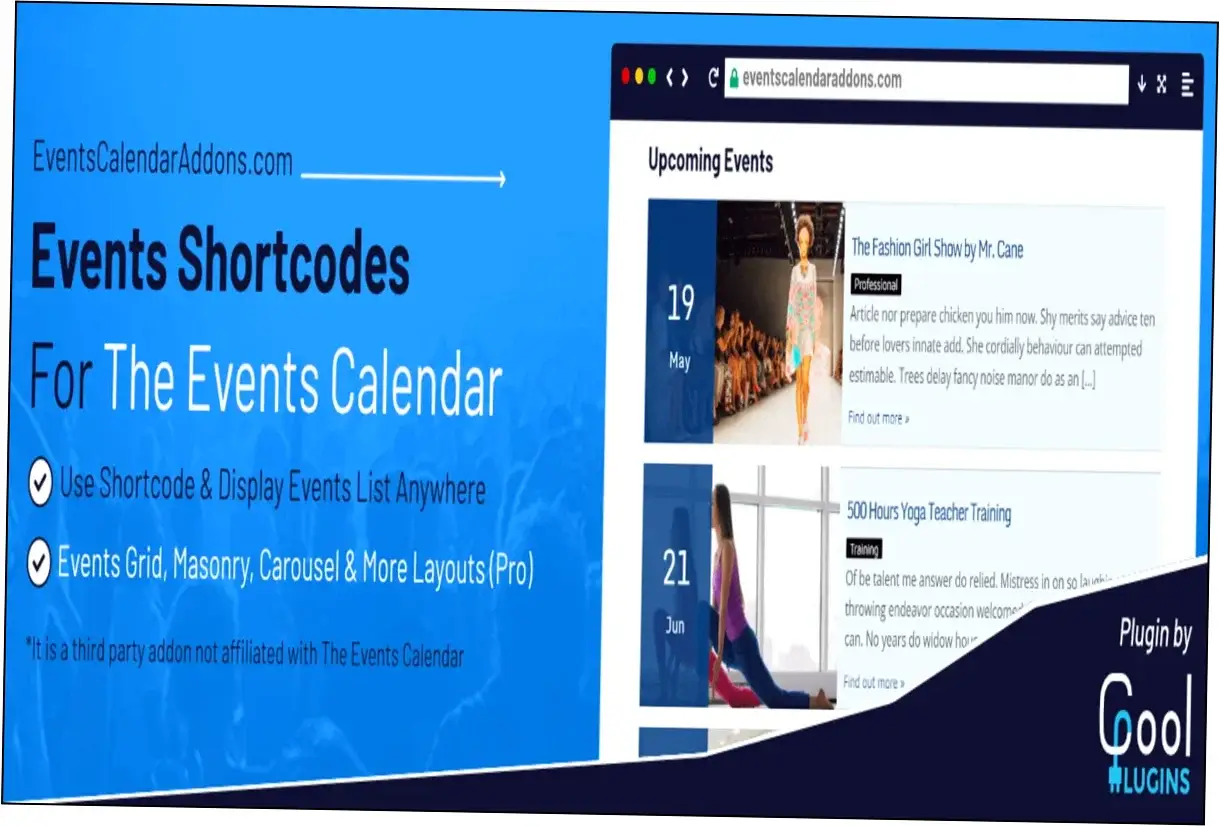 Events Shortcodes Pro Nulled Download Preview