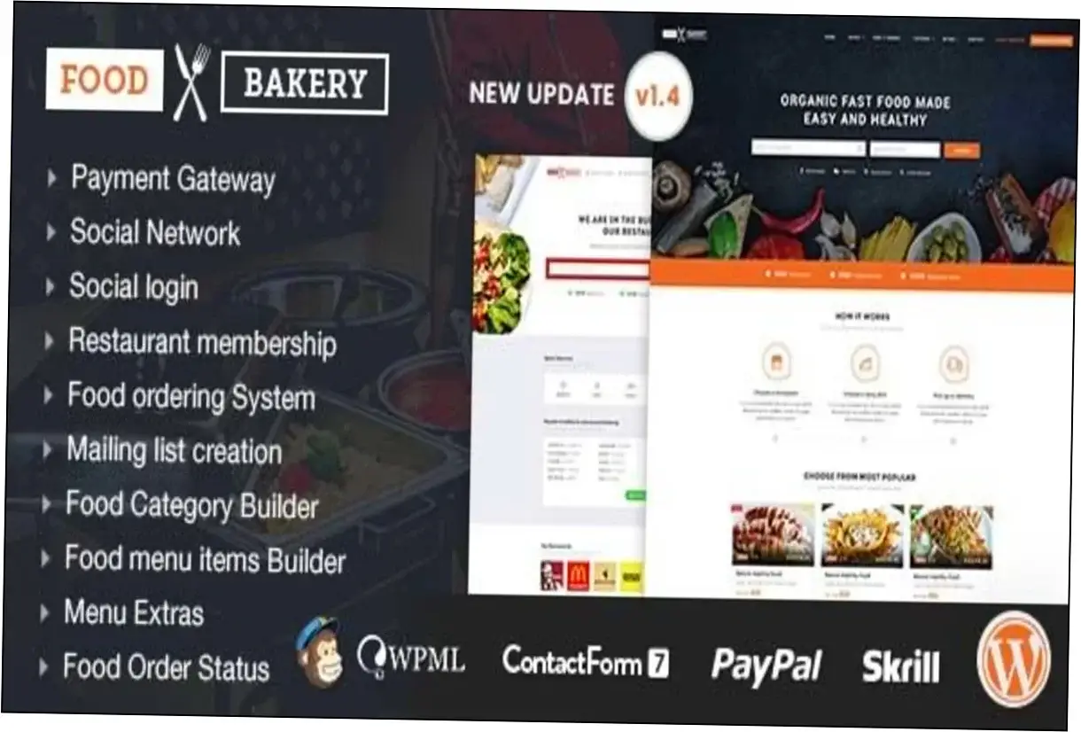 Preview of FoodBakery Theme