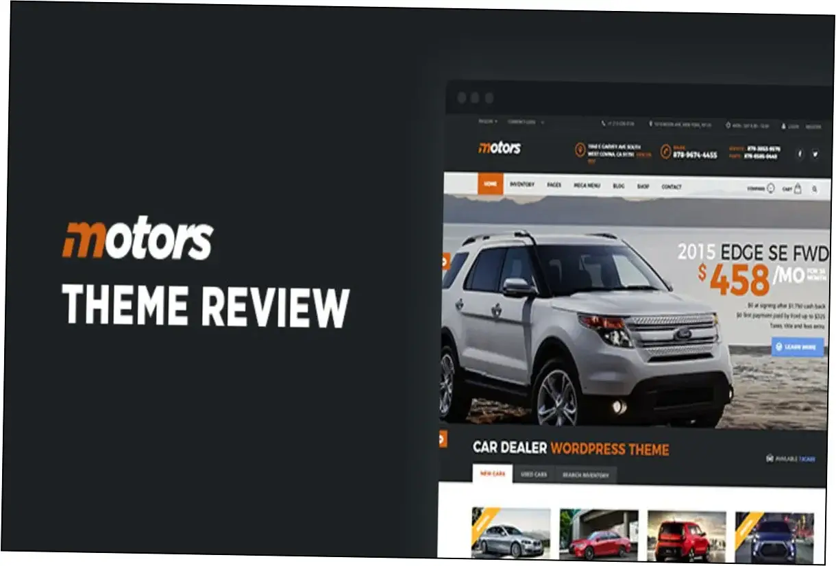 Preview of Motors WordPress Theme
