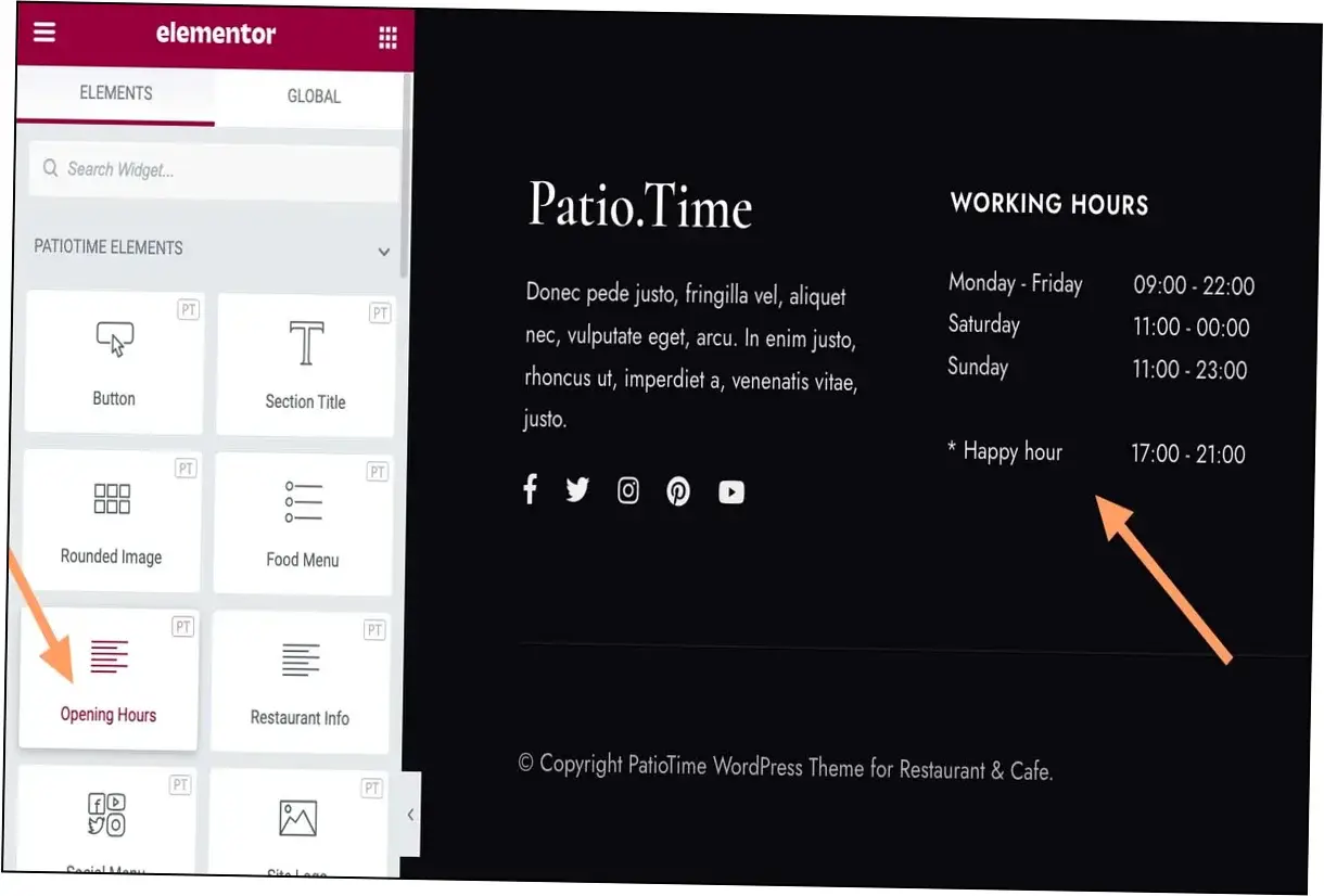 Preview of PatioTime Theme