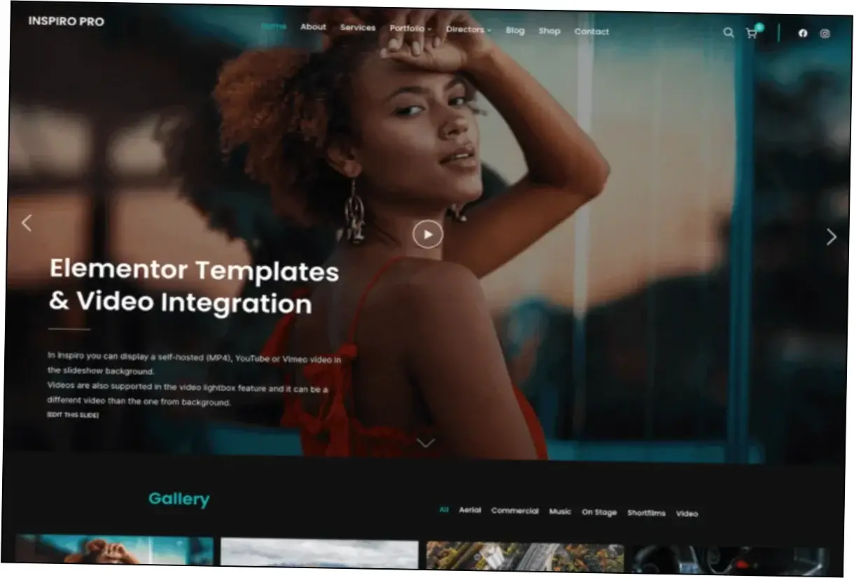 Preview of Photography WordPress Theme