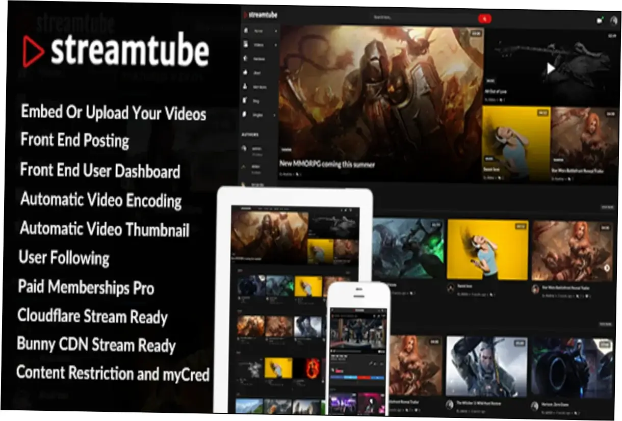 Preview of StreamTube Theme