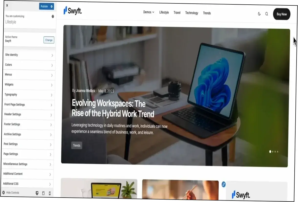 Preview of Swyft Theme