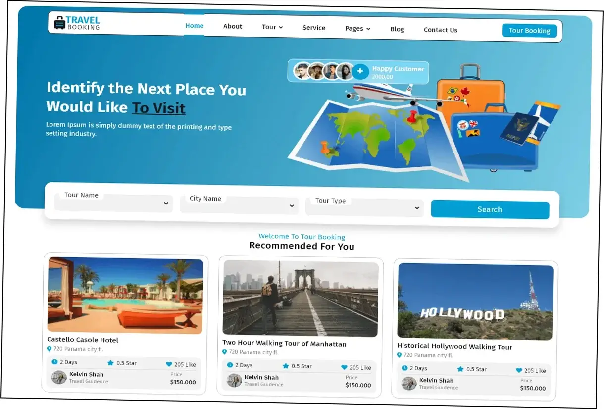 Preview of Traveler Travel Booking Theme