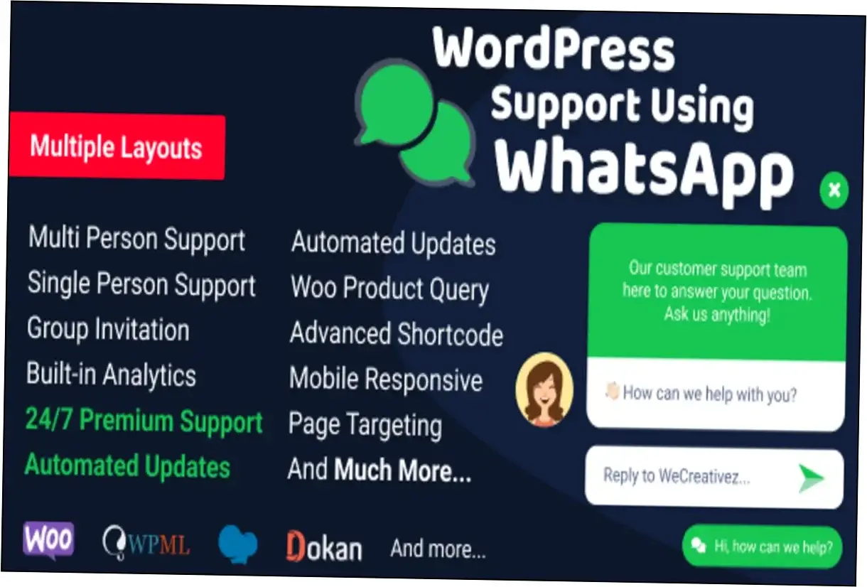 Preview of WordPress WhatsApp Support Plugin